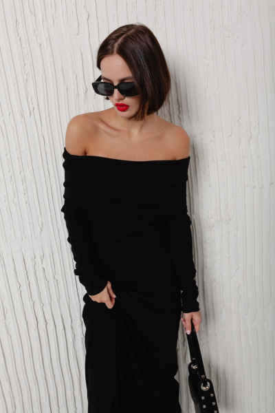 Платье Krasa М370-24 черный - фото 4