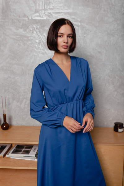 Платье Krasa М338-23 синий - фото 7