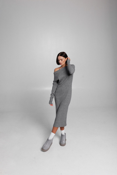 Платье Krasa М223-23 серый - фото 1