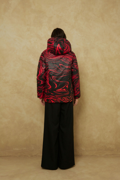 Куртка Elema 4-319-164 чёрный/принт_красный - фото 7