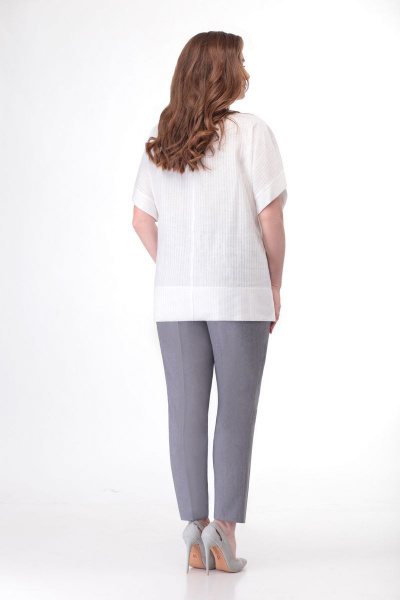Блуза, брюки VOLNA 1119 серо-белый - фото 2