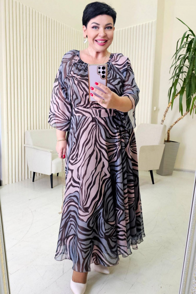 Платье Vittoria Queen 22273/1 диз.зебра_серо-розовый - фото 7
