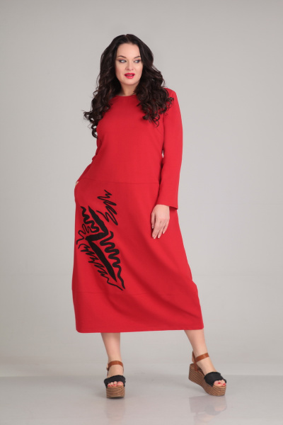 Платье Andrea Style 0053 красный - фото 1