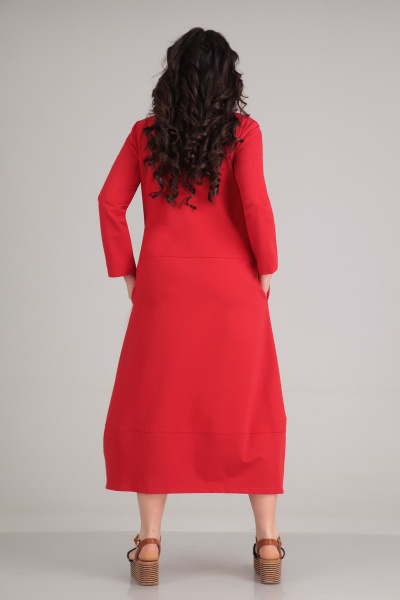 Платье Andrea Style 0053 красный - фото 3