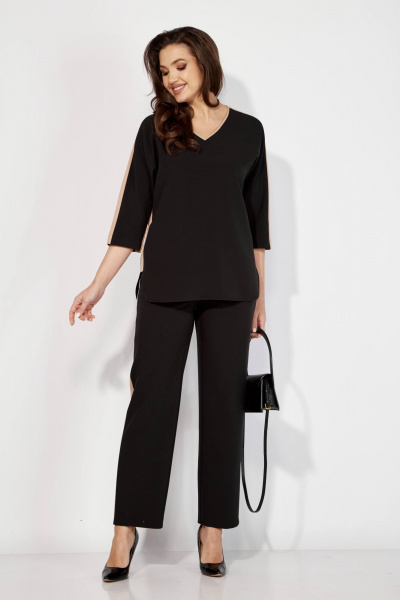 Блуза, брюки Karina deLux M-1207 черный/бежевый - фото 3