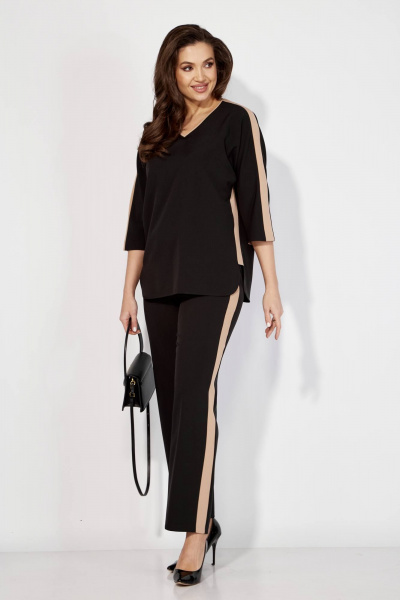 Блуза, брюки Karina deLux M-1207 черный/бежевый - фото 2