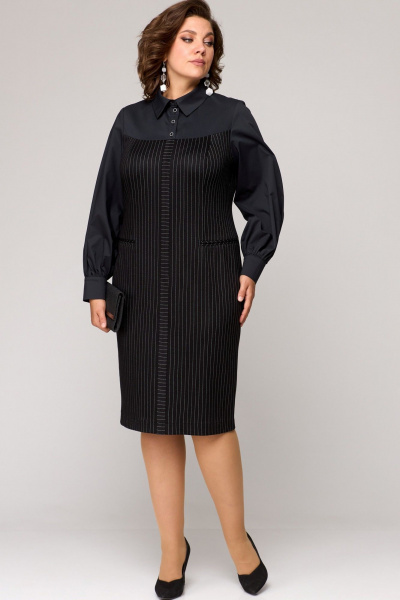Платье EVA GRANT 9004 черный+хлопок - фото 2