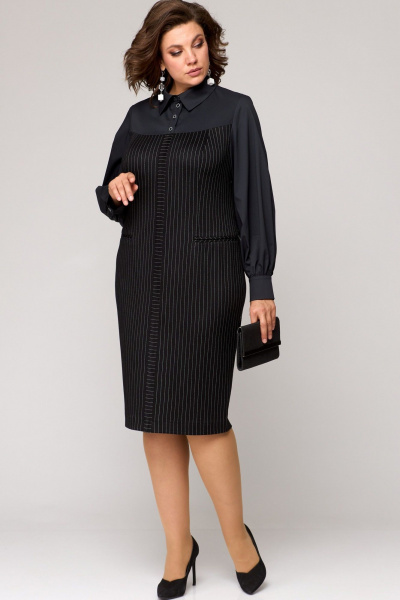 Платье EVA GRANT 9004 черный+хлопок - фото 1