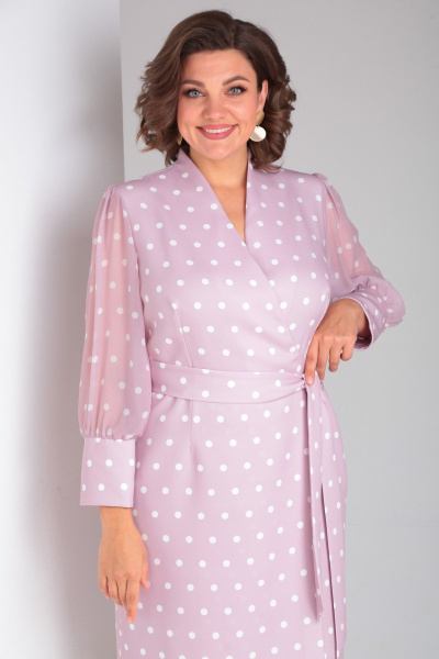 Платье Pocherk 1-025 розовый_горох - фото 3