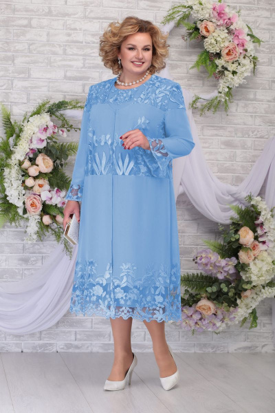 Кардиган, платье Ninele 2258 голубой - фото 1