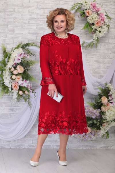 Кардиган, платье Ninele 2258 красный - фото 1