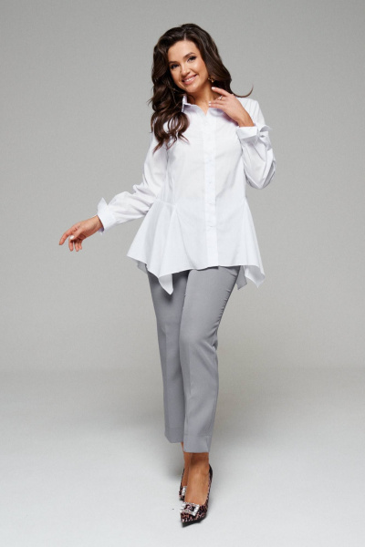 Блуза, брюки, жилет Beautiful&Free 6129 серый+белый - фото 6