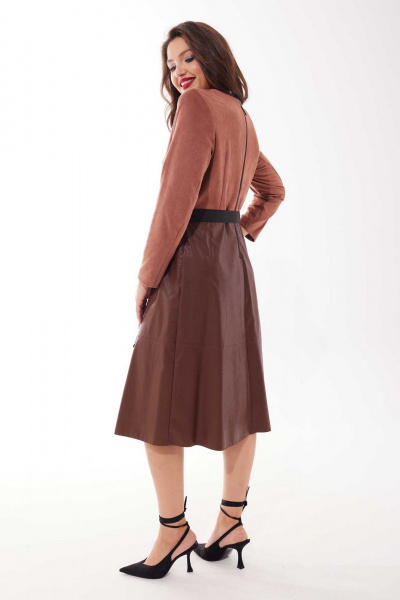 Платье Mislana 812 коричневый - фото 5