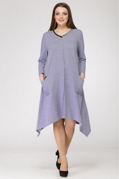 Платье LadisLine 907 серо-голубой - фото 1