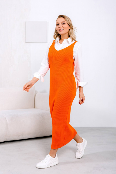 Платье Romgil 639ХТЗ ярко-оранжевый - фото 6