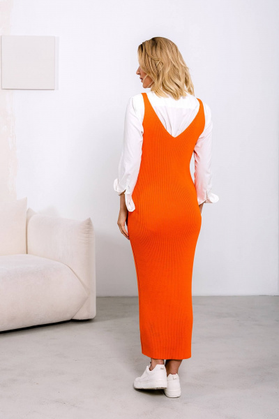 Платье Romgil 639ХТЗ ярко-оранжевый - фото 2