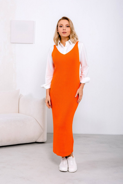 Платье Romgil 639ХТЗ ярко-оранжевый - фото 1