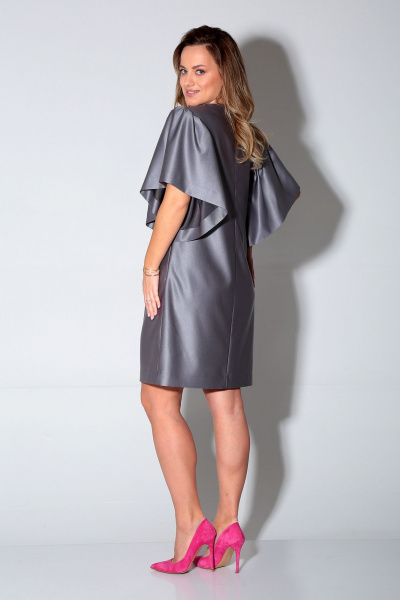 Платье Liona Style 870 серый-металлик - фото 2