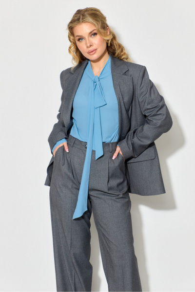 Блуза, брюки, жакет Chumakova Fashion 117 серый - фото 9