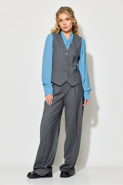 Блуза, брюки, жилет Chumakova Fashion 118 серый - фото 1