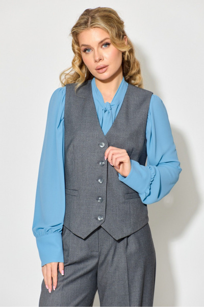 Блуза, брюки, жилет Chumakova Fashion 118 серый - фото 4