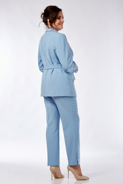 Блуза, брюки, жакет Элль-стиль 2273 голубой/белый - фото 7