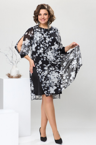 Платье Romanovich Style 1-2628 чёрный_белый - фото 3