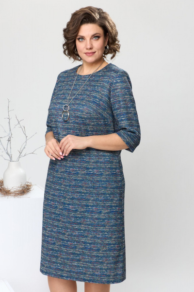 Платье Romanovich Style 1-2639 синий_меланж - фото 3