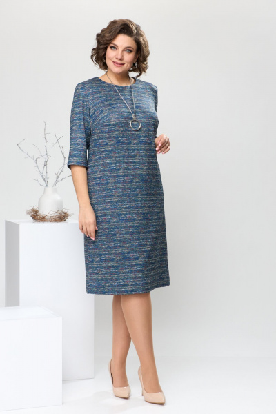 Платье Romanovich Style 1-2639 синий_меланж - фото 2