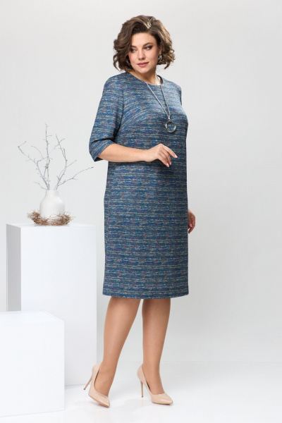 Платье Romanovich Style 1-2639 синий_меланж - фото 1
