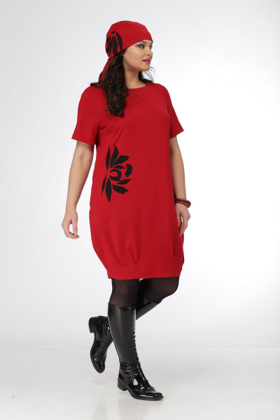 Платье MALI 427 темно-красный - фото 3