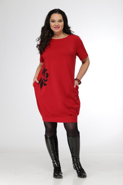 Платье MALI 427 темно-красный - фото 2