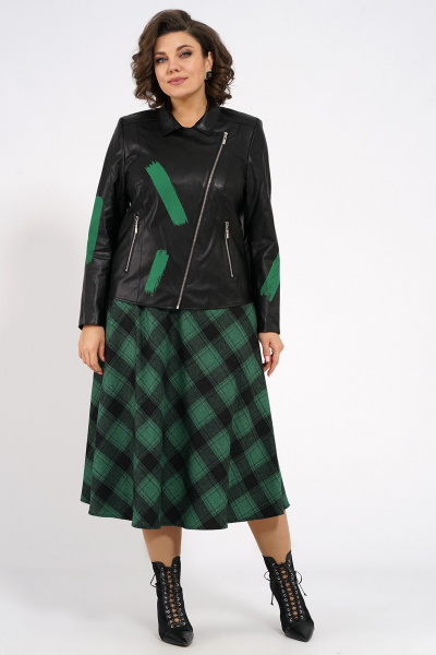 Жакет, юбка Alani Collection 1955 зеленый - фото 5