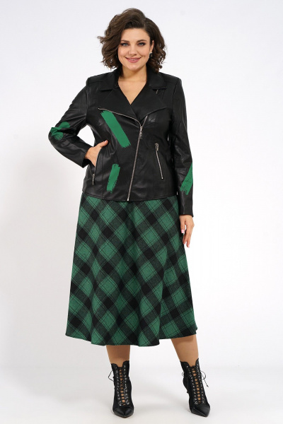 Жакет, юбка Alani Collection 1955 зеленый - фото 3