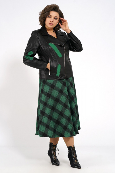 Жакет, юбка Alani Collection 1955 зеленый - фото 2