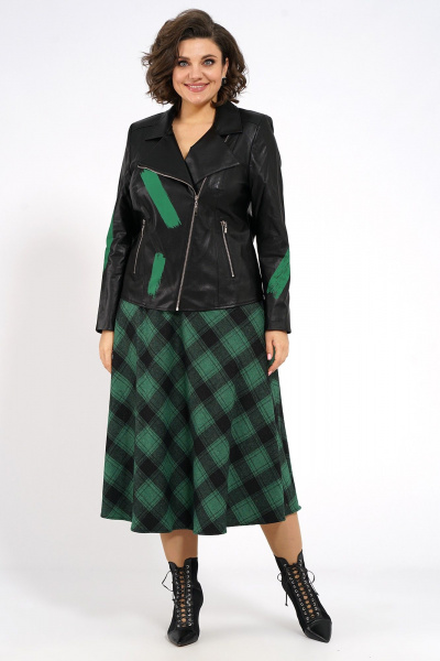 Жакет, юбка Alani Collection 1955 зеленый - фото 1