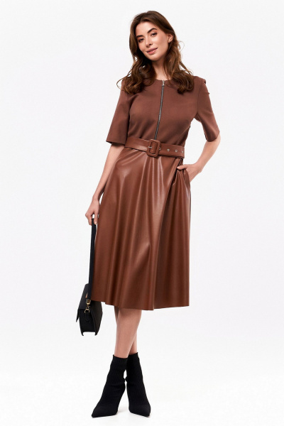 Платье KaVaRi 1070.1 коричневый - фото 2