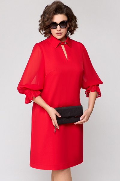 Платье EVA GRANT 7185 красный - фото 6