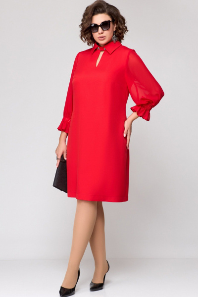 Платье EVA GRANT 7185 красный - фото 5