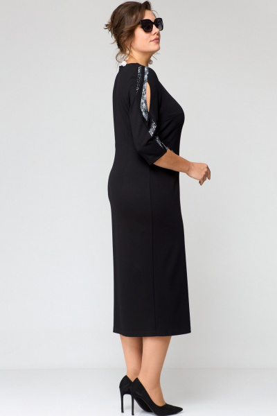 Платье EVA GRANT 7177 черный+принт - фото 5
