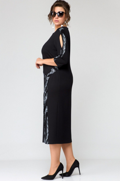 Платье EVA GRANT 7177 черный+принт - фото 4