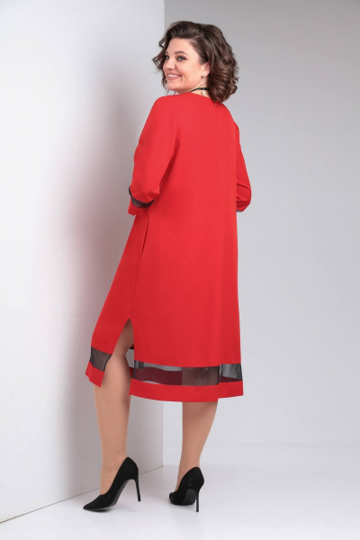 Платье LadisLine 1483 красный - фото 4