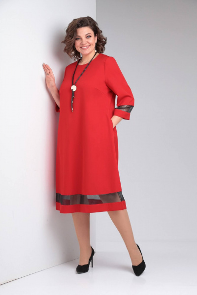Платье LadisLine 1483 красный - фото 3