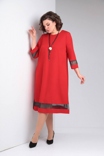 Платье LadisLine 1483 красный - фото 2