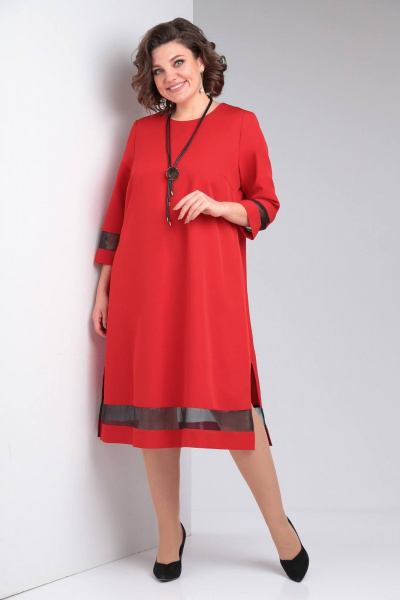 Платье LadisLine 1483 красный - фото 1