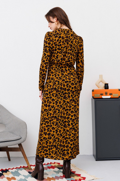 Платье NikVa 448-2 горчичный леопард - фото 6