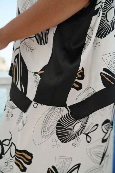 Блуза, юбка Vittoria Queen 20493 дизайн _цветы-черный_белый - фото 8