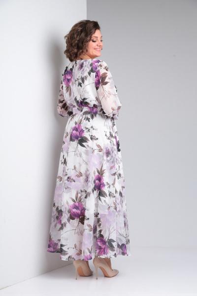 Платье Pocherk 1-026 бело-фиолетовый - фото 5