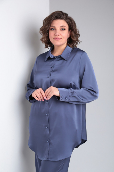 Блуза, брюки Pocherk 2-030 синий - фото 13