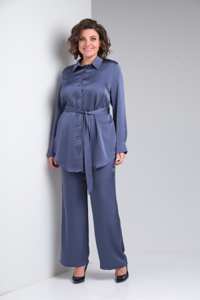 Блуза, брюки Pocherk 2-030 синий - фото 1
